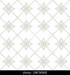 Abstract pattern with squares. Seamless vector background. Beige and white ornament Stock Vector
