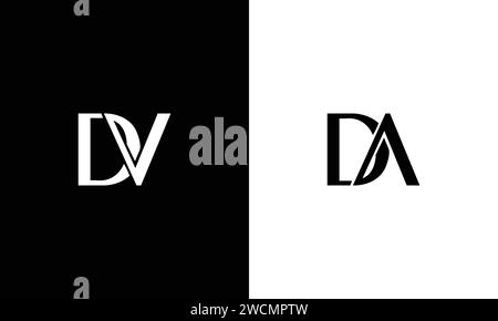 Alphabet letters Initials Monogram logo DA, DV Stock Vector