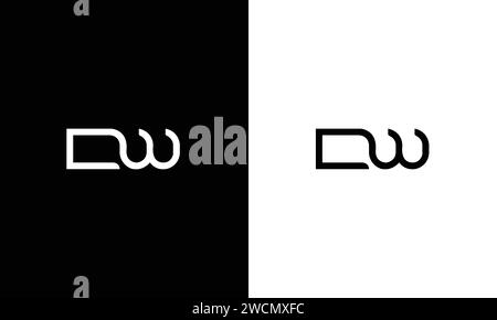 creative simple logo design initial DW Stock Vector