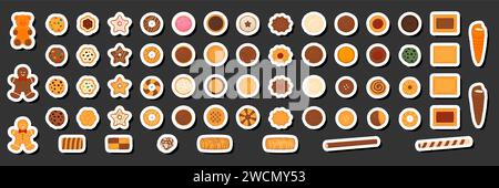 Illustration on theme fresh sweet tasty cookie of consisting various ingredients, cookie of different edible food, design cookie this cool meal for re Stock Vector