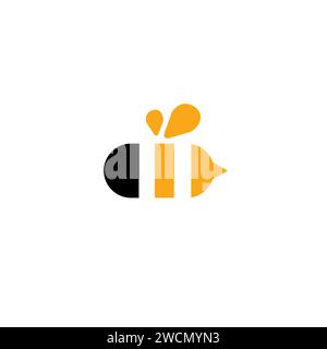 Bee Simple Logo. Bee Vector Illustration Stock Vector