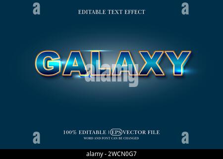 Galaxy Warriors Cartoon Style 3D Editable Text Effect Stock Vector