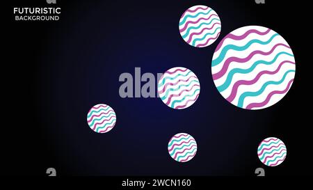 abstract futuristic balls on a dark blue background for network connection, computer, and communication technology. vector illustration Stock Vector