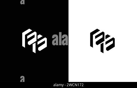 letter ff hexagon logo design Stock Vector