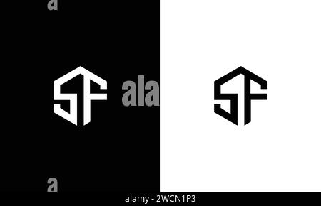 SF Letter logo alphabet monogram initial based icon design Stock Vector