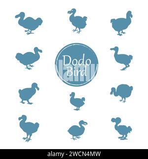 Dodo Bird Silhouette Collection Stock Vector