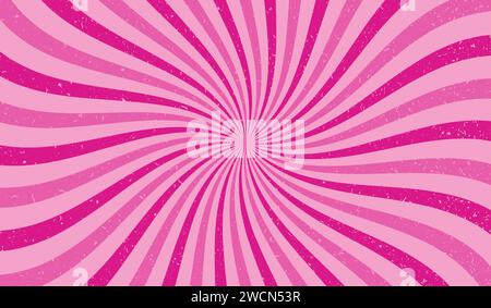 Sun ray groovy. Sun rays background. Radial burst. Sunburst pattern. Beams line. Radiate sunlight. Comic effect texture. Retro pop art stripe Stock Vector