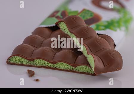 Mint Chocolate Bar Stock Photo