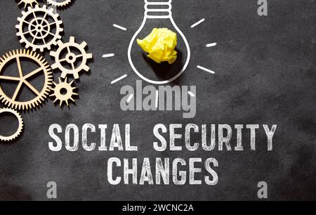 text Social Security Changes on white paper. Stock Photo