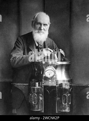 Sir William Thomson, Baron Kelvin, 1824 - 1907. Scientist, William Thomson, 1st Baron Kelvin, (1824 – 1907) British mathematician, mathematical physicist and engineer Stock Photo