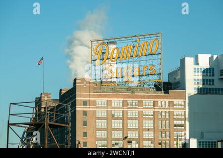 Domino Sugars Factory vintage sign in Baltimore, Maryland Stock Photo