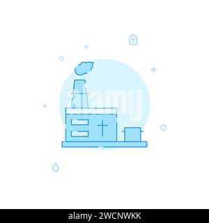 Crematorium, cremation vector icon. Flat illustration. Filled line style. Blue monochrome design. Editable stroke. Adjust line weight. Stock Vector