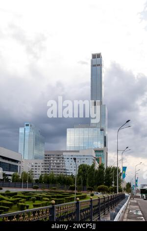 Abu-Dabi plaza in Astana  Kazakhstan. Skyscraper, tallest building in Central Asia Qazaqstan Stock Photo
