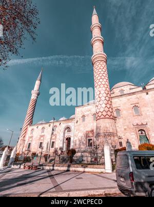 Edirne, Turkiye - January 14, 2024: The Uc Serefeli Mosque is a 15th century Ottoman mosque in Edirne, Turkey. Stock Photo