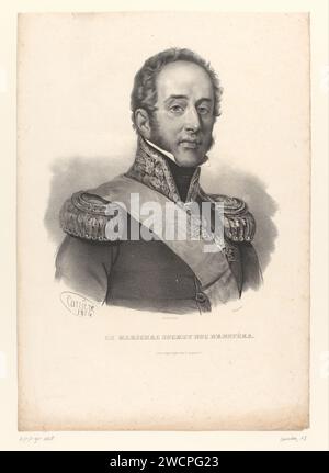 Portrait of Marshal Louis-Gabriel Suchet, Antoine Fulcrand Career, 1834 print  Paris paper  historical persons Stock Photo