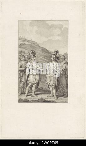 Meeting between Scipio and Hannibal, Ludwig Gottlieb Portman, after Jacobus Buys, 1796 print Scipio and Hannibal, the army commanders of Rome and Carthage, meet at Zama prior to the Battle of Zama. The negotiations are not running out. Amsterdam paper  the meeting of Scipio and Hannibal before the battle of Zama Stock Photo