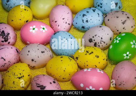 Colorful Easter eggs background, Easter concept Stock Photo