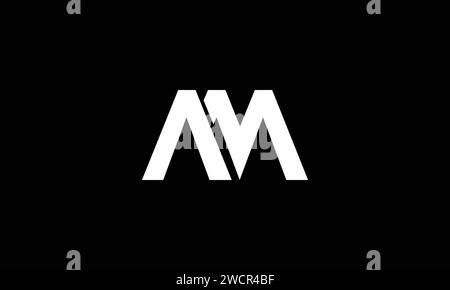 m a ma am initial logo design vector graphic idea creative Stock Vector