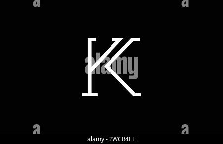 YK, K Abstract Letters Logo Monogram Stock Vector