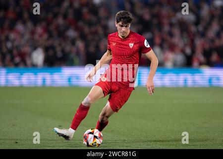 Getafe, Spain. 16th Jan, 2024. Juanlu Sanchez of Sevilla in action during the Copa del Rey Round of 16 match between Getafe and Sevilla at Coliseum Stadium. Final score; Getafe 1 : 3 Sevilla (Photo by Guillermo Martinez/SOPA Images/Sipa USA) Credit: Sipa USA/Alamy Live News Stock Photo