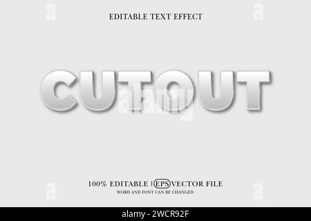 Cutout 3d style text effect, 3d text mockup, Stock Vector