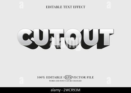 Cutout 3d style text effect, 3d text mockup, Stock Vector