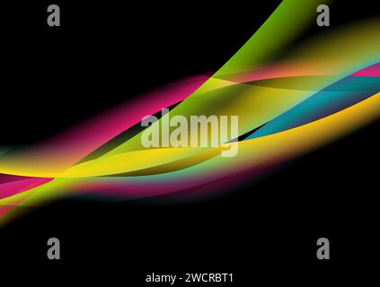 Colorful glossy waves abstract elegant background. Vector design Stock Vector