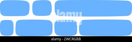 Hand drawn quote frames. Empty rectangle speech bubbles blobs. Doodle organic shapes set for social media stories. Quote minimalist frames. Blank Stock Vector