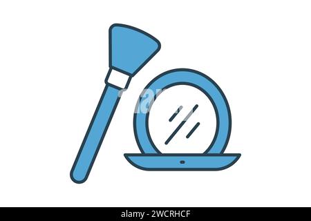 Makeup icon. icon related to makeup application and beauty tools. flat line icon style. element illustration Stock Vector