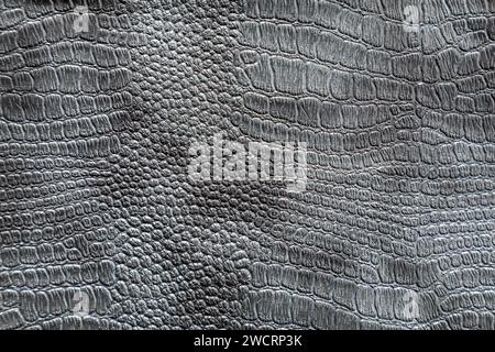 Background image - gray crocodile skin texture. Stock Photo