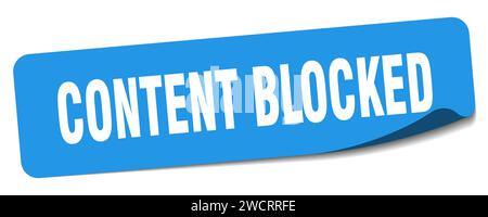 content blocked sticker. content blocked rectangular label isolated on white background Stock Vector
