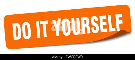 do it yourself sticker. do it yourself rectangular label isolated on white background Stock Vector
