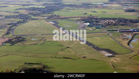 aerial view of Leeds East Airport (formerly RAF Church Fenton), this view from the east looking west Stock Photo