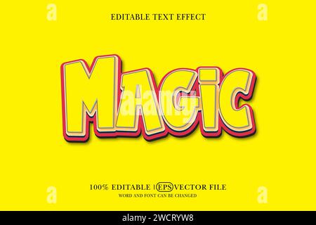 Mockup of a realistic 3D Magic text effect Stock Vector