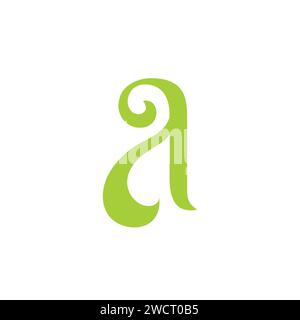 Letter A Floral Logo Simple Design. Letter A Leaf Logo Stock Vector