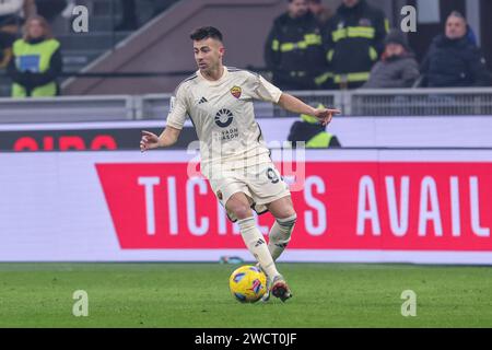 January 14 Milan - Italy - sport, soccer - Milan vs Roma Italian Championship 2023/2024 - G. Meazza Stadium - In the picture: Stephan El Shaarawy (92 Stock Photo