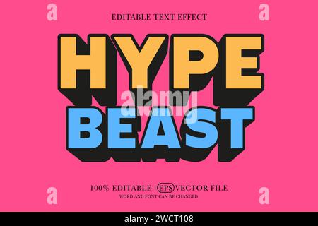 Mockup of a realistic 3D Hypebeast style editable text Stock Vector