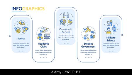 Extracurricular activities layout with linear icon concept Stock Vector