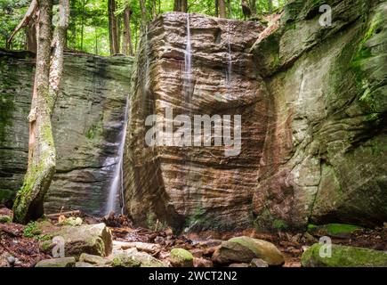 Massive Boulders at Rimrock in the Allegheny National Forest Stock Photo