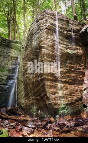 Massive Boulders at Rimrock in the Allegheny National Forest Stock Photo