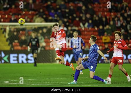 Barnsley, UK. 16th Jan, 2024. Luca Connell of Barnsley in action during the Sky Bet League 1 match Barnsley vs Carlisle United at Oakwell, Barnsley, United Kingdom, 16th January 2024 (Photo by Mark Cosgrove/News Images) in Barnsley, United Kingdom on 1/16/2024. (Photo by Mark Cosgrove/News Images/Sipa USA) Credit: Sipa USA/Alamy Live News Stock Photo