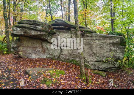 Massive Boulders at Rimrock in the Allegheny National Forest Stock Photo