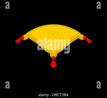 Royal gold velvet pillow isolated Stock Vector