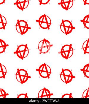 Anarchy pattern seamless. lack of organized power symbol background Stock Vector