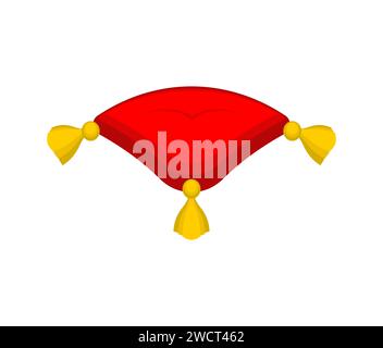 Royal red velvet pillow isolated Stock Vector