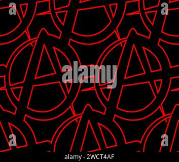 Anarchy pattern seamless. lack of organized power symbol background Stock Vector