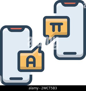 Icon for interpret,decode Stock Vector