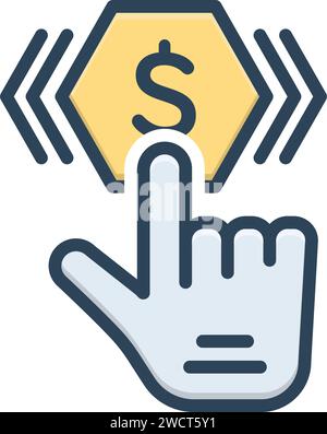 Icon for pay per click Stock Vector