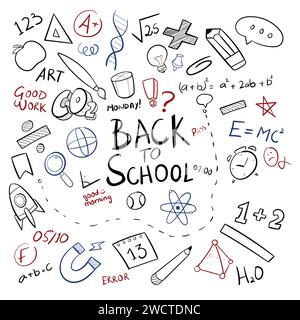 Hand Drawn School Scribbles Doodle Vector Illustration Doodle icon Stock Vector