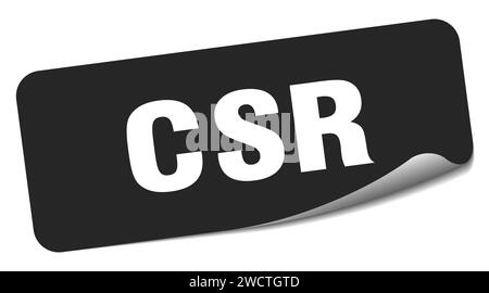 csr sticker. csr rectangular label isolated on white background Stock Vector